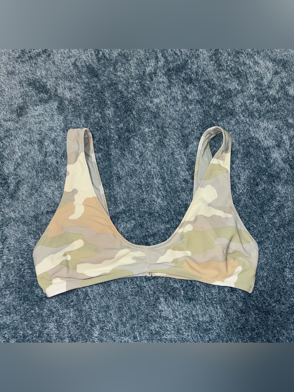 Aerie Wide Strap Plunge Camo Bikini Top Size Medium